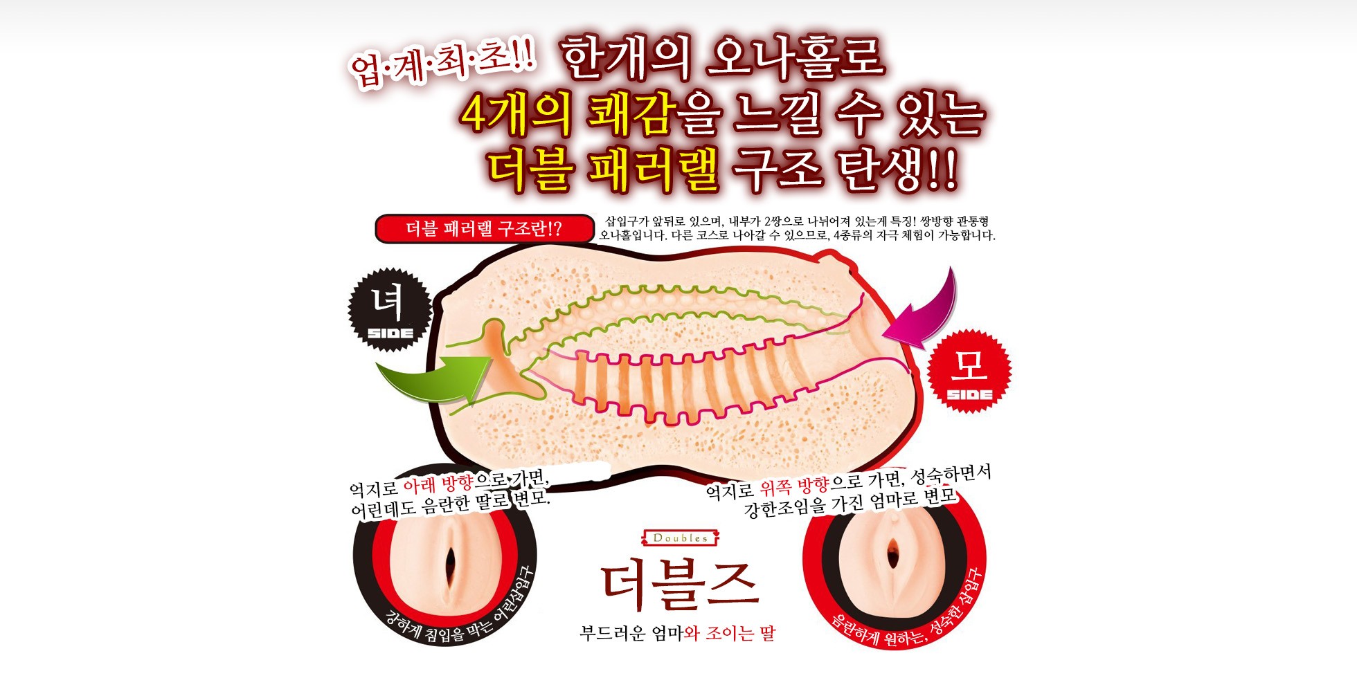 【더블관통】 부드러운 모 조이는 녀 설명